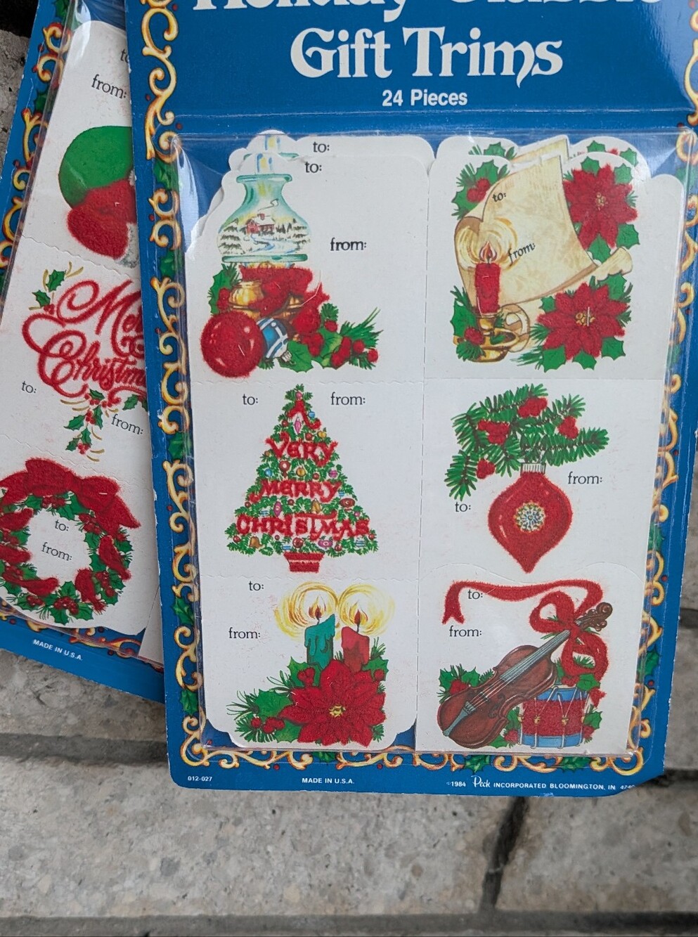 Flocked Velvet Touch Gift Tags Vtg 48 In 2 Packages, Montgomery Ward Christmas